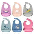 Bib silikon bayi kalis air lembut dengan bib corak